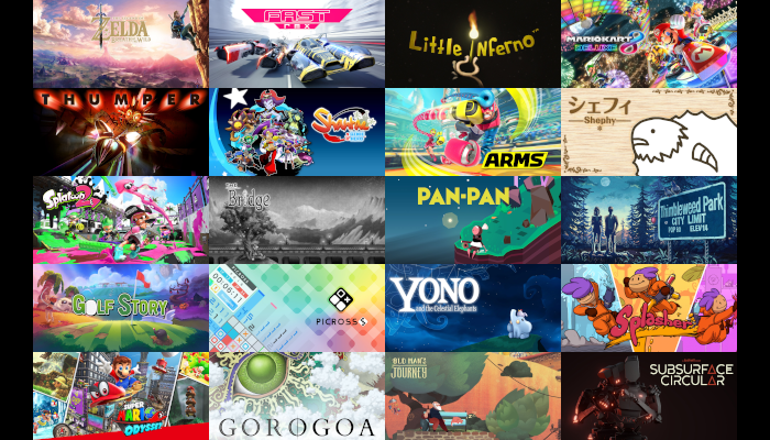 Une sélection de 20 jeux de la première année de la Nintendo Switch