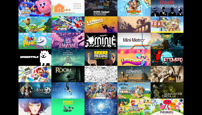 Une sélection de 35 jeux de la deuxième année de la Nintendo Switch