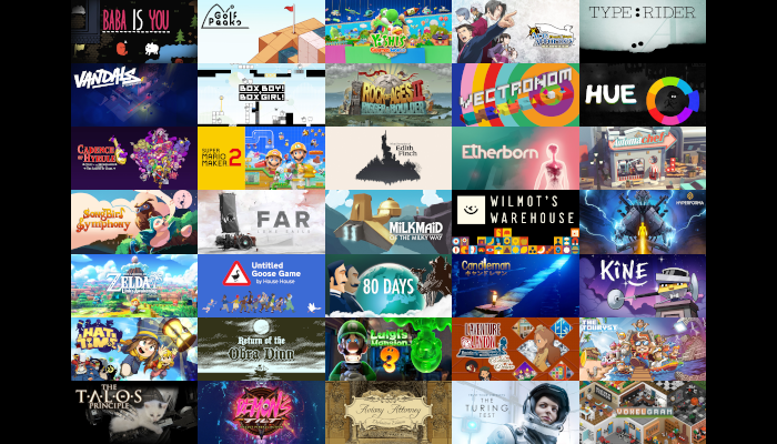 Une sélection de 35 jeux de la troisième année de la Nintendo Switch