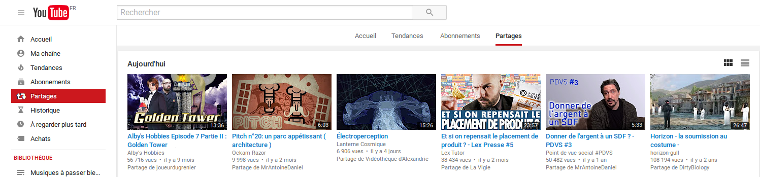 Un véritable bouton Partager pour aider les vidéastes