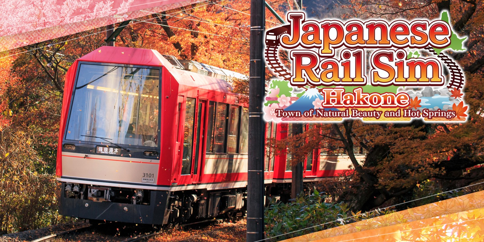 Photo promotionnelle du jeu, avec son logo qui reprend le titre, et le train que l'on va piloter.
